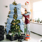 Wavwavw Christmas Giant Velvet Bow Decor Dusty Blue Big Bow, 75 x 18 Inches - Image 4