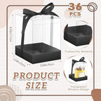 36 Set 3.5x3.5x4 in Candle Gift Package Transparent, Black, 36 Set - Image 2