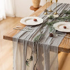 6Pcs Grey Cheesecloth Table Runner 120 Inches for Party Home Decorations by KEKETOARRANGE
