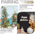 Arch Backdrop Stand and Cover Set, Metal Balloon Arch Backdrop 6.6ft, Gold Arched Stand Frame for Wedding, Parties,Birthday, Backdrop Decorations (Black,6.6ft) - Image 6
