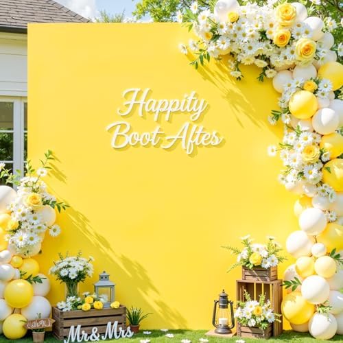 Besutolife Square Arch Backdrop Cover, 6.6×6.6 FT Spandex Arch Covers Stretchy Fitted Balloon Arch Stand Cover for Wedding, Birthday Party, Baby Shower, Photo Booth, Graduation Ceremony, Lemon Yellow - Image 4
