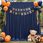 10x15 ft Wrinkle Free Navy Blue Backdrop Curtain for Wedding Parties, Silky Polyester 2 Panels 15 ft Long Photo Backdrop Drapes Back Drop Cloth Drapery for Birthday Graduation Photography Background - Image 5