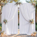 16ftx10ft Wrinkle Free White Backdrop Curtain - 10 Feet Photography Backdrop Drapes, Silky Polyester Back Drop Cloth for Wedding Baby Shower Balloon Arch Background by Unknown