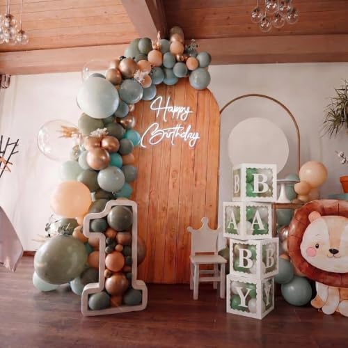12 Pcs Baby Boxes for Baby Shower Scalloped Clear Balloon Box with Letters - Image 5