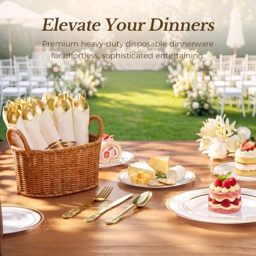Goodluck 400PCS Gold Fancy Wrapped Silverware Set Disposable - Image 5