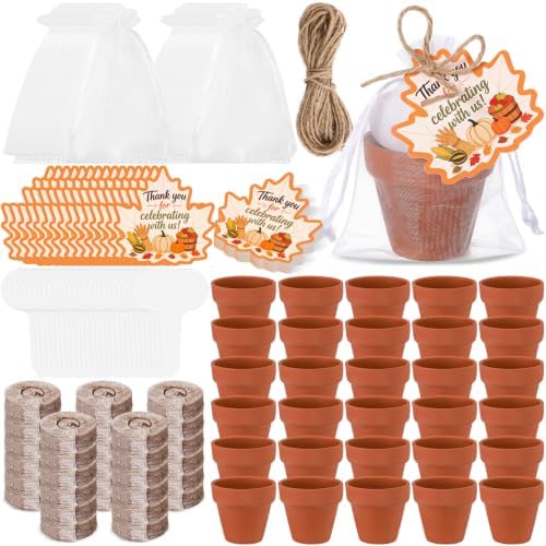 30 Sets Terracotta Pot Fall Party Favors for Guests Bulk by Acellegic