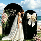 Wedding Arch Backdrop Cover Set of 2 (7.2FT, 6FT) Stretchy Spandex Fitted Balloon Arch Stand Backdrop Cover for Wedding Birthday Party Baby Shower Ceremony Banquet Decoration Black - Image 7