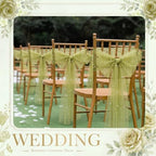 VitalCozy 50 Pack Sage Green Pearls Chair Sashes with Bows Wedding Decor - Image 5