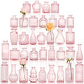 36pcs Pink Glass Bud Vase Set, Small Flower Vases for Centerpieces in Bulk by Fixwal
