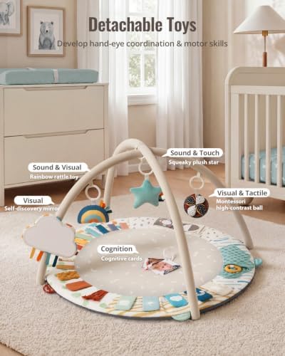 Blissful Diary Baby Play Gym, 5 Development Zones Activity Tummy Time Mat - Image 2