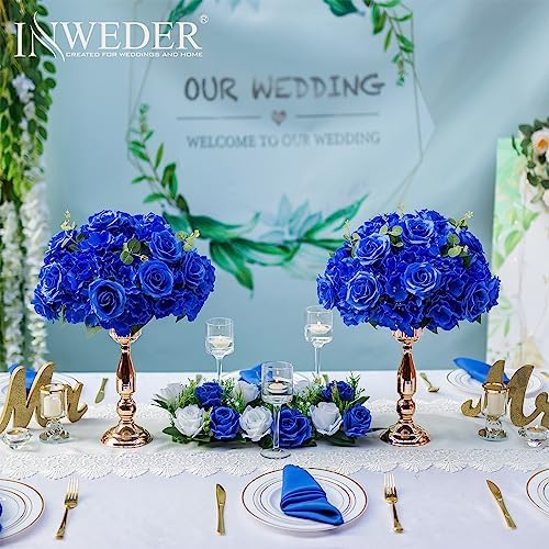 Royal Blue Flowers Balls Centerpieces: 15.7in Diam, Set of 2 - Image 4