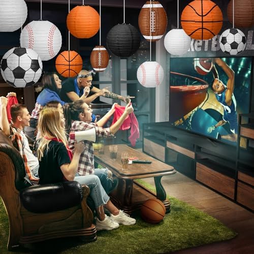 Bencailor 13 Pcs Sports Paper Lanterns Hanging Decorations, Simple - Image 2