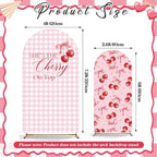 Mindsoft 2 Pcs Cherry on Top Arch Backdrop Cover, Pink - Image 3