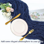 10 Pack Blue Cheesecloth Table Runner -21*120Inch Long Boho Wedding Table Decor, Rustic Gauze Fabric Runner for Bridal Showers, Baby Showers & Parties (Sheer, Lightweight, Wrinkled Design) - Image 5