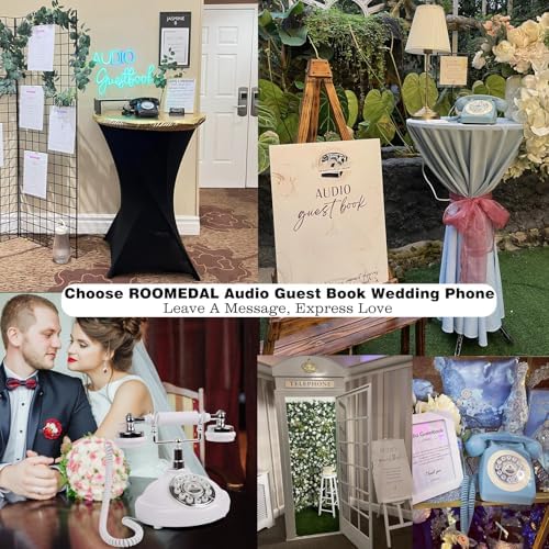 Audio Guest Book Wedding Phone, Record Customized Audio Message with Guest Book Retro Phone Audio GuestBook for Wedding Birthday Party Confession Audio Message Voicemail (Red) - Image 6