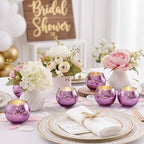 24 Pcs Purple Votive Candle Holders for Wedding Decor, Purple Mercury Glass Candle Holders for Table Centerpieces, Tea Light Holder for Wedding Bridal Shower Party Supplies - Image 5