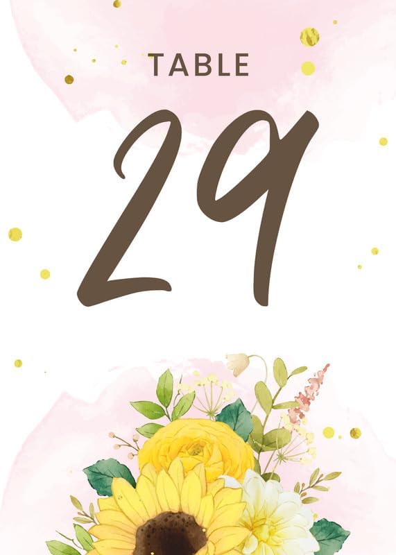 Unique Flower Wedding Table Number Cardss 1-100 Double Sided For Reception Event Party Baby Shower Birthday 4x6 by Unknown