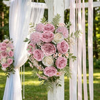 Peonies Artificial Flowers Bulk, 24 Bundles - Dusty Rose - Image 5