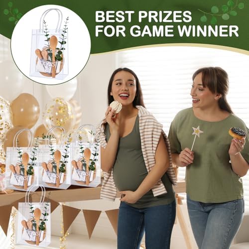 55Pcs Baby Shower Prizes for Game Winners 6 Sets Cheese Board Spoon Fork Butter Spreaders Plaid Towel Thank You Card and Gift Bags for Baby Shower Wedding Bridal Shower Favors (Round Shaped) - Image 4