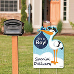 Big Dot of Happiness Boy Special Delivery - Baby Shower Decorations - Blue It's A Boy Stork Baby Announcement & Welcome Yard Sign - Image 2