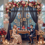 20ft x 12ft Black Tulle Backdrop Curtain for Parties Sheer Fabric Backdrop Curtains for Baby Shower Birthday Party Back Drop Wedding Graduation Photo Backdrop Drapes Background 4 Panels 5ft x 12ft - Image 3