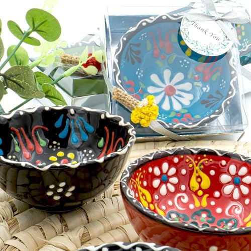 Wedding Favors for Guests Bulk,Bridal Shower Favors for Guest,Set of Ceramic Bowls in Gold Box, Baby Shower Favors Bulk, Mexico Wedding Favors, Mexican Style Gift (Multi Color, Set of 55) - Image 5