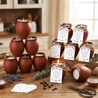 Conelist 12 Set Cielito Lindo Party Decorations Baby Shower Candles Terracotta Mexican Recuerdos DIY Jar Candles with Gift Tags and Rope for Baby Shower Birthday Cinco De Mayo Fiesta (White) - Image 4