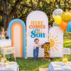 Tingjoo 3 Pcs Here Comes The Son Baby Shower, Arch Backdrop Covers, 4&5&6ft - Image 6