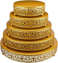 Wenqik 5 Pcs Metal Gold Cake Stand,16/14/12/10/8 in Round Cake Holder by Wenqik