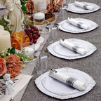 Hioasis 210 Pcs White Silver Plates for Party - Image 2