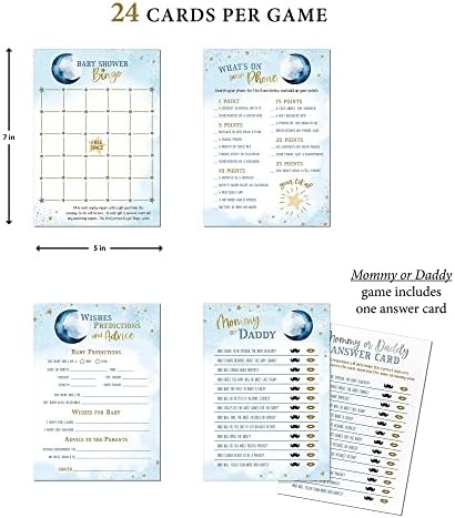 Lillian Rose"Love You to The Moon and Back" Baby Shower Game Set,Blue - Image 2