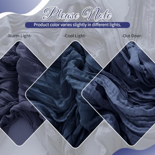 Navy Blue Boho Cheesecloth Table Runner 12 Pack 17x108 Inch Sheer Gauze - Image 5