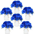 Royal Blue Flower Table Centerpieces, Set of 6, Rose & Hydrangea by DIYDOFUN