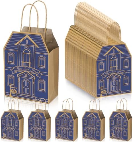 Colarr 50 Pcs House Shaped Gift Bag Real Estate Agent Supplies, Blue by Colarr