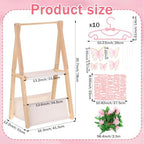 Double Layered Wooden Baby Shower Crate Closet Baby Storage Crate Hamper with Letters Garland and 10 Clothes Hangers Foldable Nursery Storage Crate for Girl Boy Pregnancy Gift - Image 2