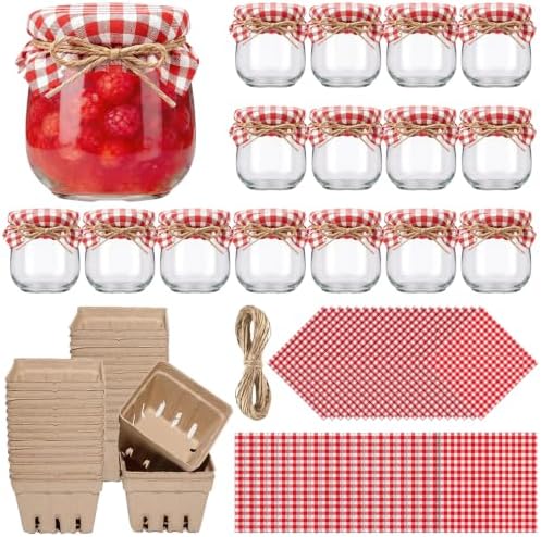 20 Pack Farmers Market Bridal Shower Party Favors 3.4 oz Mini Jam Jars by Unknown