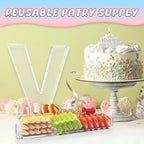 13.8" Extra Large Acrylic Letter Charcuterie Board Box, Reusable Fillable Letter Cake Candy Dish Display Serving Tray for Birthday Anniversary Party Decoration (V) - Image 5
