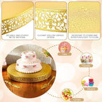 Wenqik 18 Inch Gold Cake Stand Metal Round with Cutter Spatula, Classic - Image 3