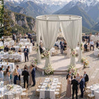 30ftx15ft Beige Backdrop Curtains for Parties, Wrinkle Free Polyester Beige Photo Backdrop Drapes 6 Panels 15 ft Long Back Drop Cloth for Wedding Birthday Photography Background Party - Image 7