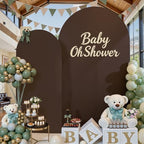 Brown Sage Green Arch Backdrop Cover Set of 2-7.2ft 6ft Dual Color Wedding Arch Covers-Wrinkle Free Stretchy Spandex Fitted Chiara Arch Stand Cover for Jungle Birthday Party Baby Shower Photography - Image 5
