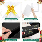 AFOROEOA 6PACK Black Baskets For Gifts Empty, 10x12”Thick Black Gift Basket with 6 Bows 6 Bags Empty Gift Baskets for Christmas Thanksgiving Wedding Birthday Party Wrapping Gift - Image 5