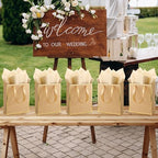 Yeaqee 50 Pcs Metallic Paepr Gift Bags Bulk with Handles,Kraft and Gold - Image 6
