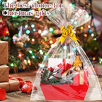 AFOROEOA 10PACK Red Baskets For Gifts Empty, 10x12”Thick Kraft Gift Basket with 10 Bows 10 Bags Empty Gift Baskets for Christmas, Easter, Birthdays, Snacks, Farmers Market - Image 4