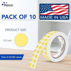 Perco Metallic Gold Perforated Round Circle Dot Sticker 1/2-Inch Labels—10 Rolls, 30,000 Stickers—Weddings, Invitations, Events for VIP Marking, Rewards & Premium Accents, Strong Adhesive—Made in USA - Image 2