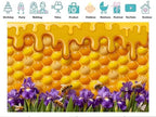 10x5ft Fabric Honeycomb Iris Bee Backdrop Dripping Honey Background for Floral Bee Baby Shower Decorations Photo Shoot Studio Props - Image 3