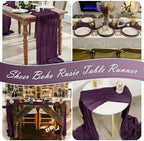 15 Pack Dark Purple Cheesecloth Table Runner 17 x 108 inch Cheese Cloth Table Runners 9ft Blue Table Runner Rustic Romantic Sheer Gauze Runner for Wedding Party Baby Shower Table Decoration - Image 7
