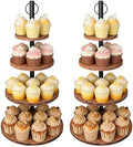 Cupcake Stand, 2 Pack Rustic Wood 4 Tier Cake Stand, Tiered Serving Tray by Unknown