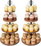 Cupcake Stand, 2 Pack Rustic Wood 4 Tier Cake Stand, Tiered Serving Tray by Unknown