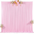 20x15ft Pink Photo Backdrop Curtains for Parties Baby Shower Wrinkle Free - Image 7