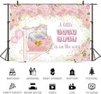 12x6ft Elephant Baby Shower Backdrop A Little Baby Girl is On The Way Photography Background Pink Floral Balloon Mailbox Baby Girls Party Banner Decorations Newborn Portrait Photo Booth Prop - Image 5